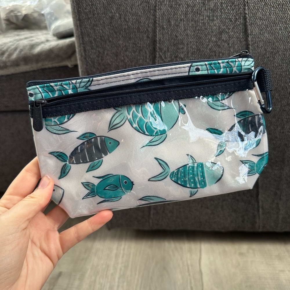 Fish Patterned Transparent Pouch